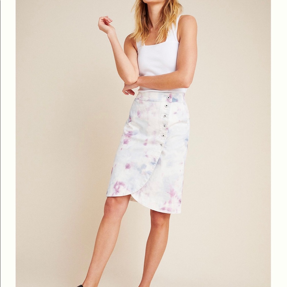 Anthropologie Kimmie Tie Dye Tulip Midi Skirt